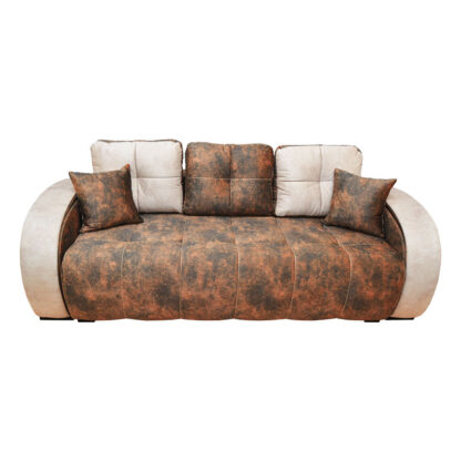 Canapea extensibilă Madrid Lux cu rafturi culoare maro cu crem