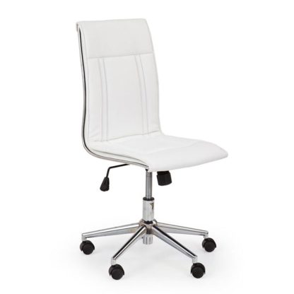Scaun birou Porto tapițat cu piele ecologică culoare albă
